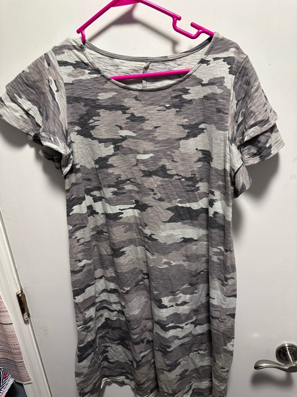 Camo Print Short Sleeve T-Shirt Dress maternity